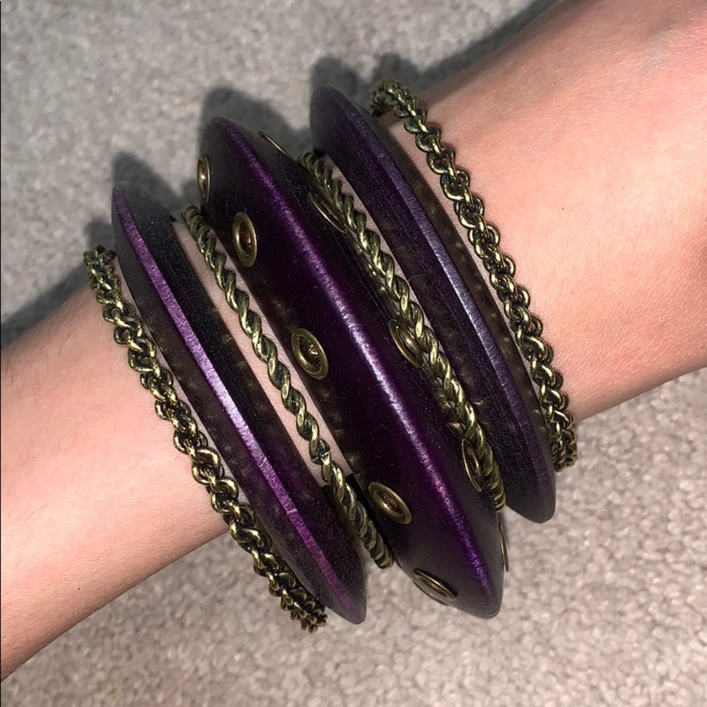 Purple Copper Bracelet Set